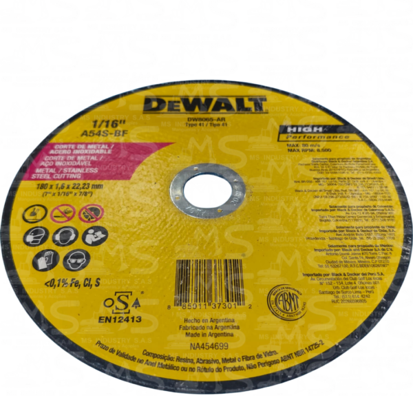 Disco Corte Metal 7 DEWALT